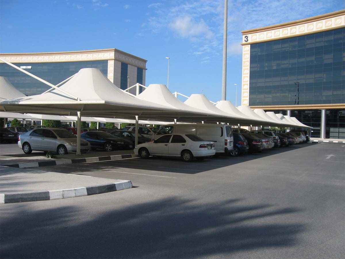 Tensile Parking Shades Manufacturer | Car Parking Tensile Structure | Waterproof Fabric Car Shade Structures Supplier